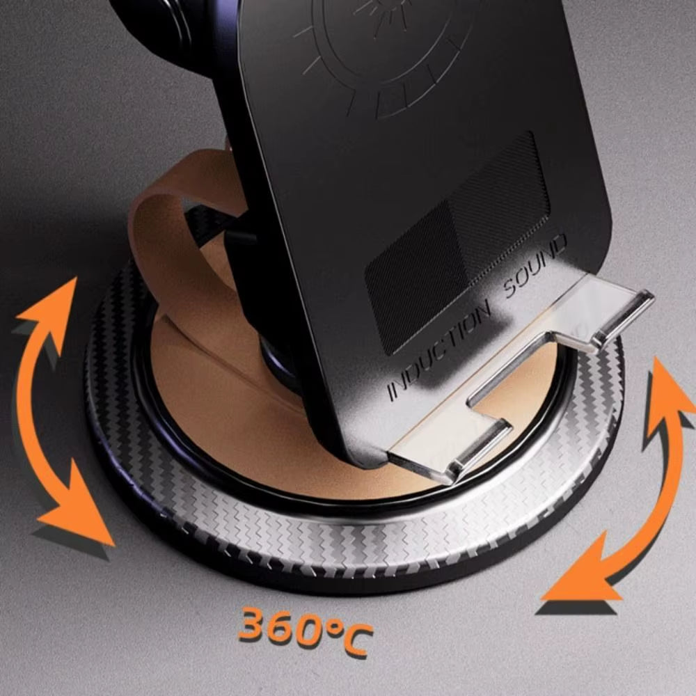 3 in 1 Induction Mobile Phone Holder 360° Rotate Portable Phone Stand HD Sound Multi-Function Wireless Bluetooth Speaker Stand