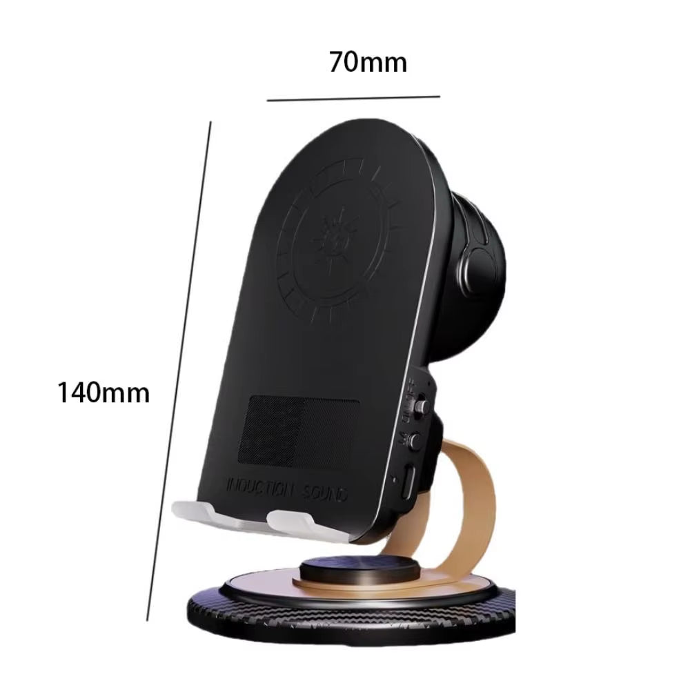3 in 1 Induction Mobile Phone Holder 360° Rotate Portable Phone Stand HD Sound Multi-Function Wireless Bluetooth Speaker Stand