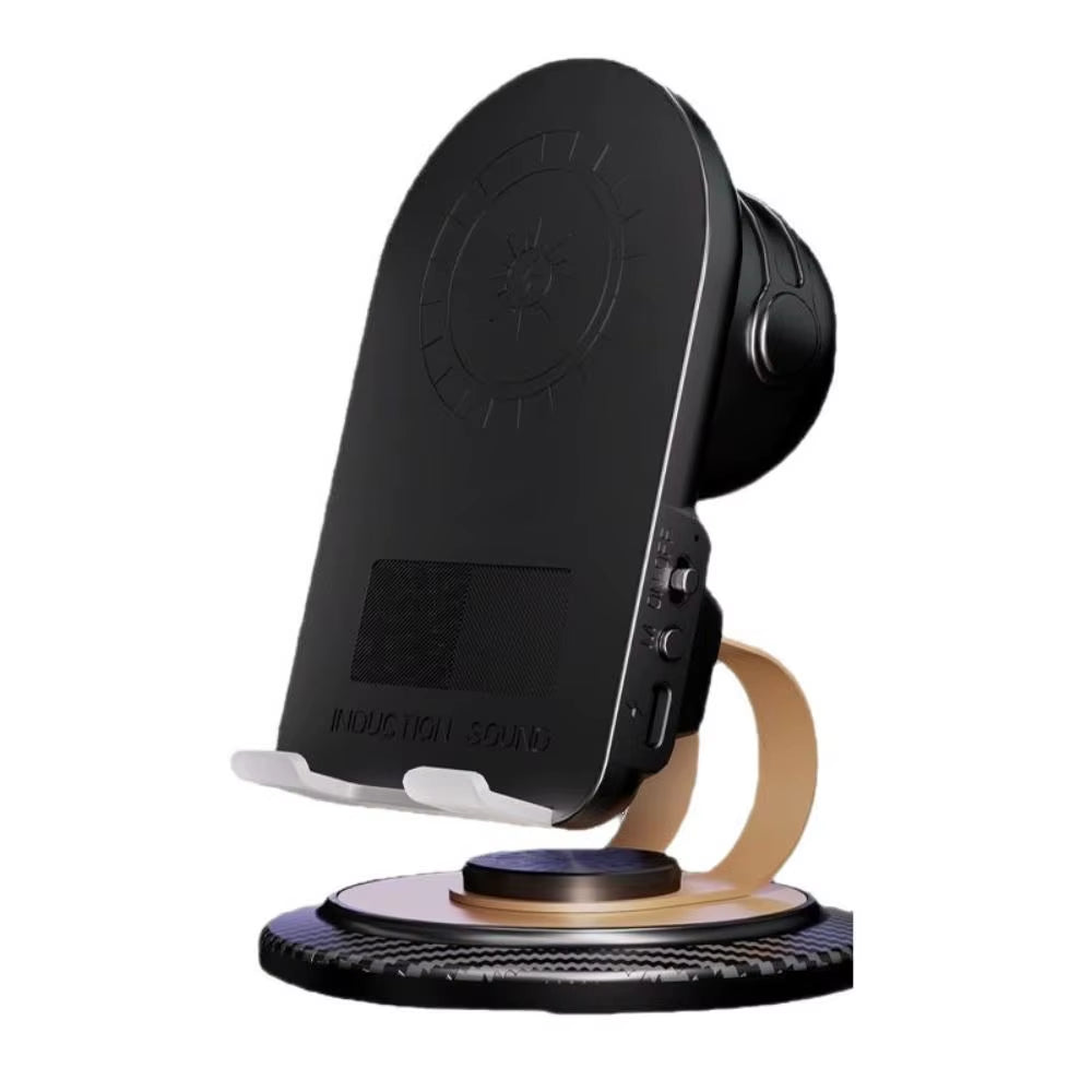 3 in 1 Induction Mobile Phone Holder 360° Rotate Portable Phone Stand HD Sound Multi-Function Wireless Bluetooth Speaker Stand